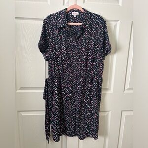 Molly & Isadora fun pattern collar shirt dress 20W